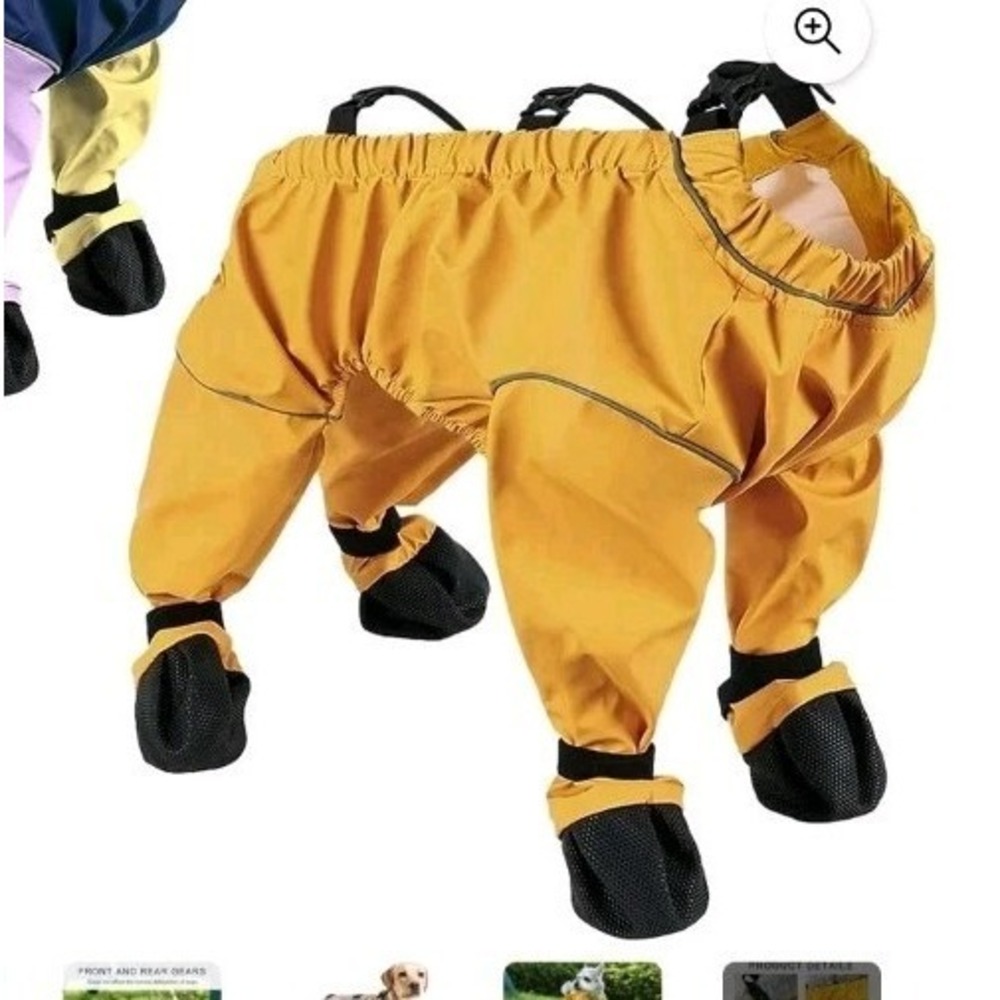 Dog‎ Snowsuit w/Built in Boots Dog Boots Leggings Waterproof Anti-Slip Shoes Med - Picture 6 of 9